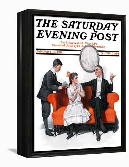 "Shall We Dance?" Saturday Evening Post Cover, January 13,1917-Norman Rockwell-Framed Premier Image Canvas