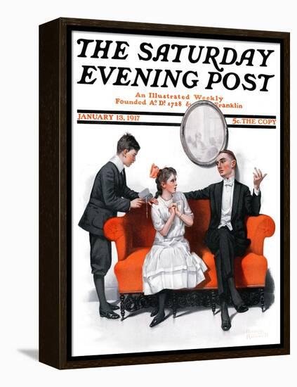 "Shall We Dance?" Saturday Evening Post Cover, January 13,1917-Norman Rockwell-Framed Premier Image Canvas