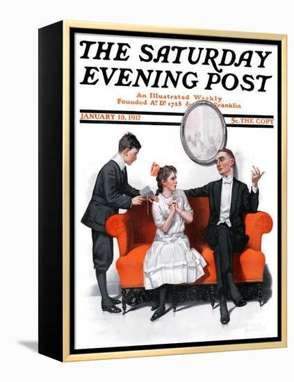 "Shall We Dance?" Saturday Evening Post Cover, January 13,1917-Norman Rockwell-Framed Premier Image Canvas