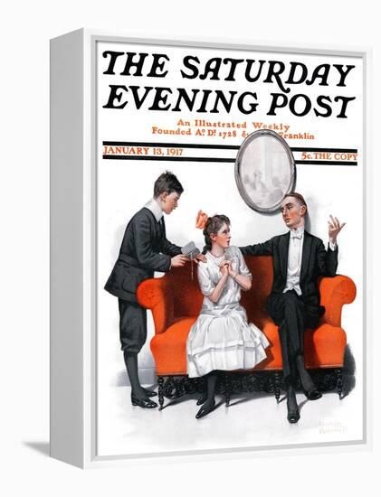 "Shall We Dance?" Saturday Evening Post Cover, January 13,1917-Norman Rockwell-Framed Premier Image Canvas