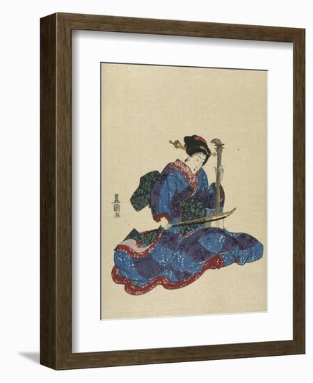 Shamisen-Toyokuni-Framed Giclee Print