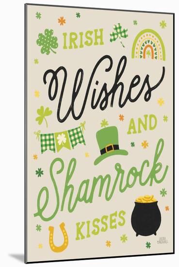 Shamrock Wishes II Beige-Laura Marshall-Mounted Art Print