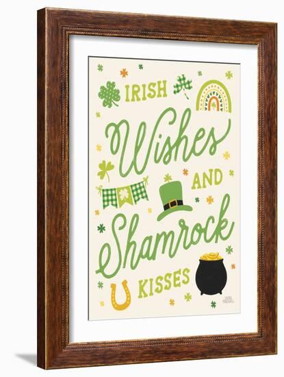 Shamrock Wishes II Light-Laura Marshall-Framed Art Print