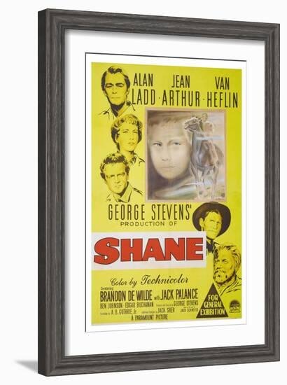 Shane, 1953, Directed by George Stevens-null-Framed Giclee Print