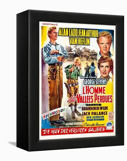 Shane, (aka L'Homme Des Vallees Perdues), Belgian Poster Art, 1953-null-Framed Stretched Canvas