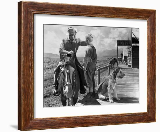 Shane, Alan Ladd, Brandon De Wilde, 1953-null-Framed Photo