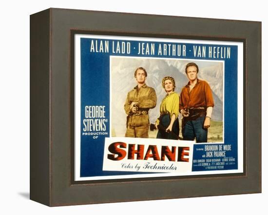 Shane, Alan Ladd, Jean Arthur, Van Heflin, 1953-null-Framed Stretched Canvas