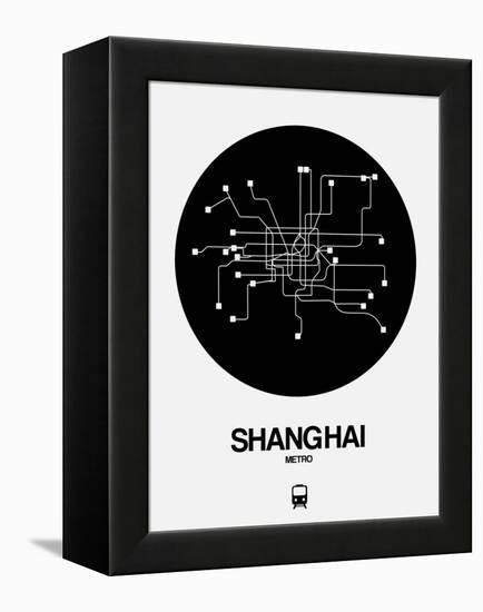 Shanghai Black Subway Map-NaxArt-Framed Stretched Canvas