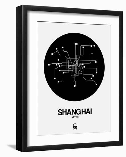 Shanghai Black Subway Map-NaxArt-Framed Art Print