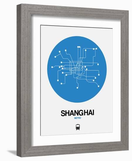 Shanghai Blue Subway Map-NaxArt-Framed Art Print