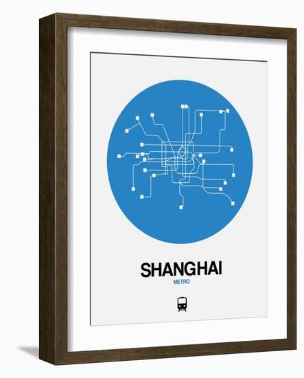 Shanghai Blue Subway Map-NaxArt-Framed Art Print