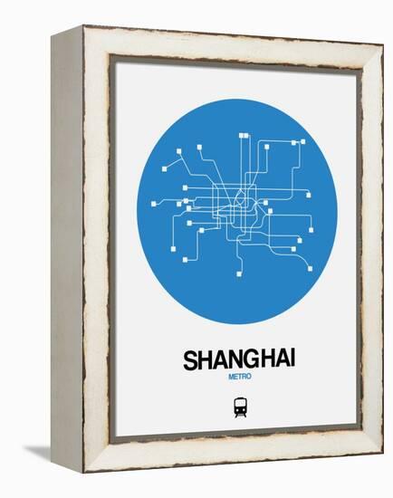 Shanghai Blue Subway Map-NaxArt-Framed Stretched Canvas