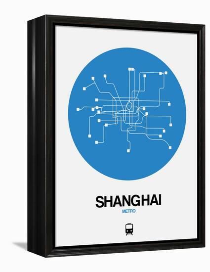 Shanghai Blue Subway Map-NaxArt-Framed Stretched Canvas