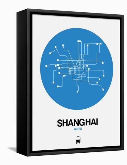 Shanghai Blue Subway Map-NaxArt-Framed Stretched Canvas