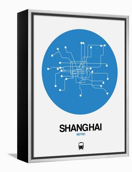 Shanghai Blue Subway Map-NaxArt-Framed Stretched Canvas