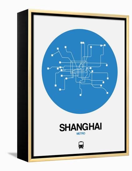 Shanghai Blue Subway Map-NaxArt-Framed Stretched Canvas