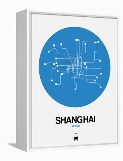 Shanghai Blue Subway Map-NaxArt-Framed Stretched Canvas