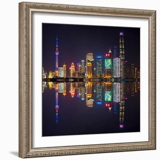 Shanghai by night-Marco Carmassi-Framed Photographic Print