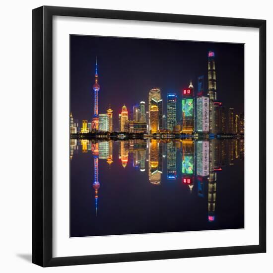 Shanghai by night-Marco Carmassi-Framed Photographic Print