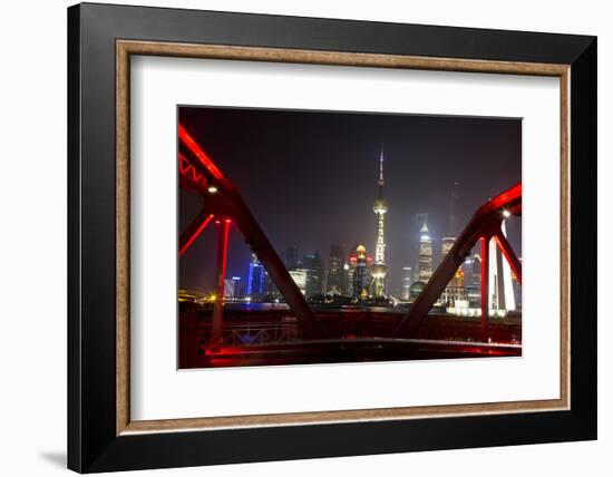 Shanghai, China, Evening Cityscape and Evening Lights-Darrell Gulin-Framed Photographic Print