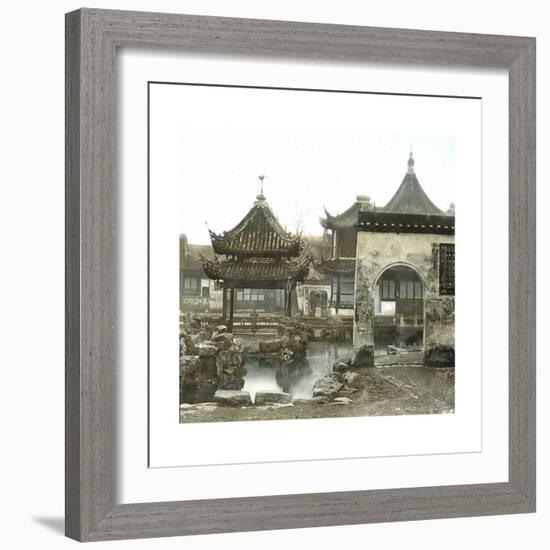 Shanghai (China), Mandarin Lyn's Yu Yuan Garden, Circa 1860-Leon, Levy et Fils-Framed Photographic Print