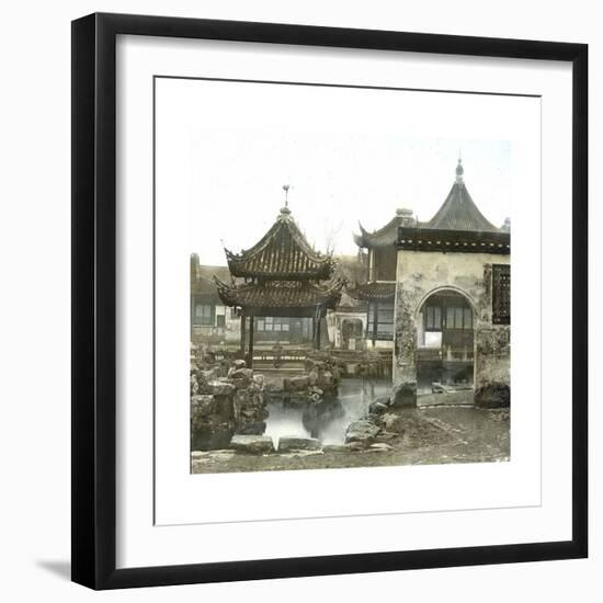 Shanghai (China), Mandarin Lyn's Yu Yuan Garden, Circa 1860-Leon, Levy et Fils-Framed Photographic Print