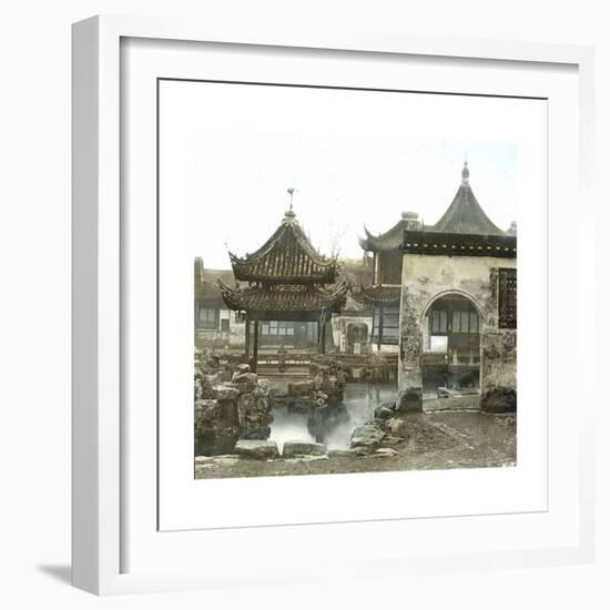 Shanghai (China), Mandarin Lyn's Yu Yuan Garden, Circa 1860-Leon, Levy et Fils-Framed Photographic Print