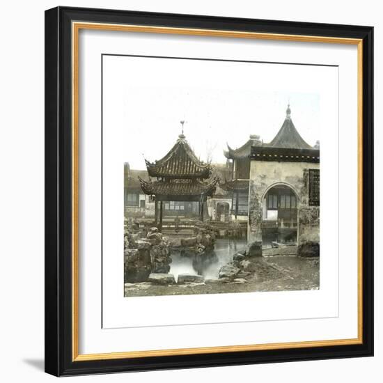 Shanghai (China), Mandarin Lyn's Yu Yuan Garden, Circa 1860-Leon, Levy et Fils-Framed Photographic Print