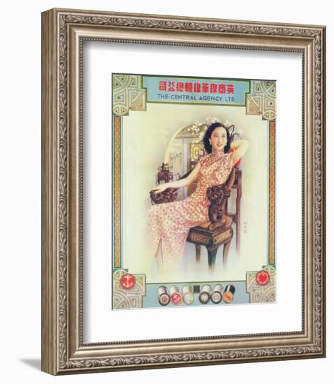 Shanghai Lady in Antique Chair-null-Framed Premium Giclee Print