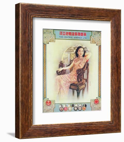 Shanghai Lady in Antique Chair-null-Framed Premium Giclee Print