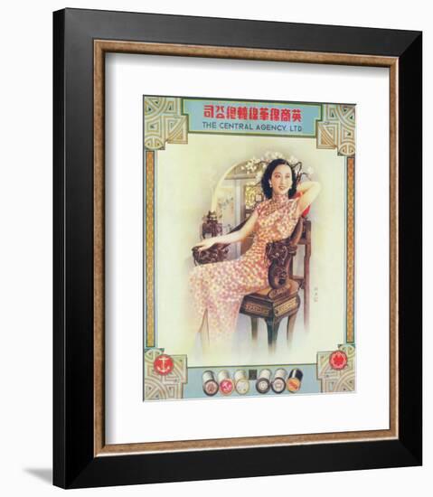 Shanghai Lady in Antique Chair-null-Framed Premium Giclee Print