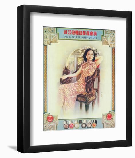 Shanghai Lady in Antique Chair-null-Framed Premium Giclee Print