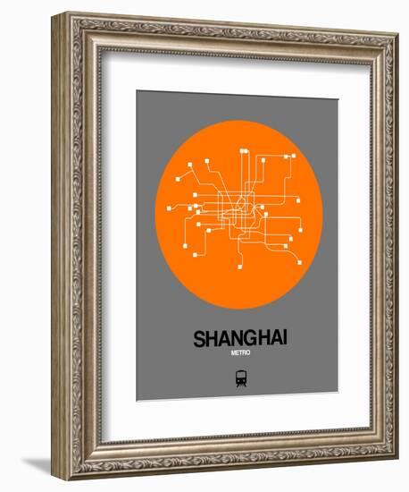 Shanghai Orange Subway Map-NaxArt-Framed Art Print