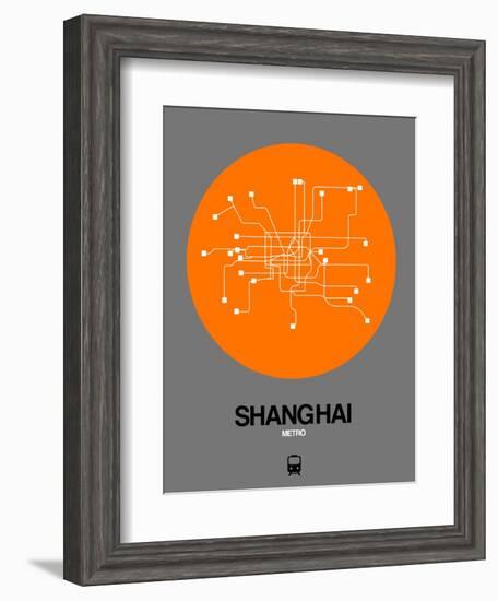 Shanghai Orange Subway Map-NaxArt-Framed Art Print