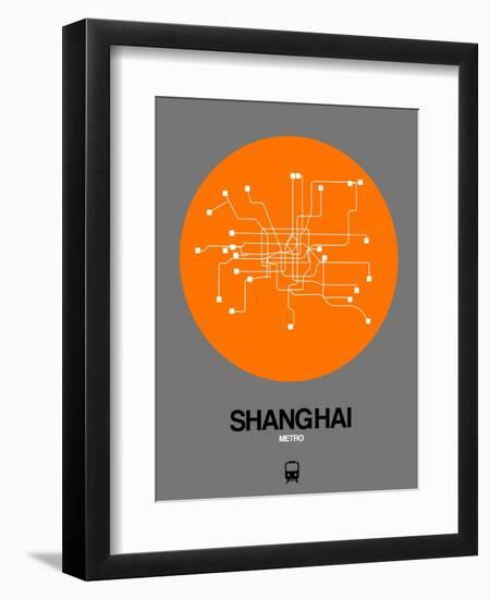 Shanghai Orange Subway Map-NaxArt-Framed Art Print