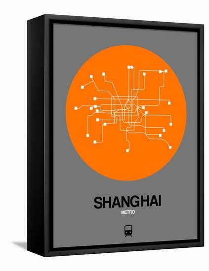 Shanghai Orange Subway Map-NaxArt-Framed Stretched Canvas