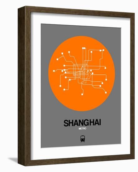 Shanghai Orange Subway Map-NaxArt-Framed Art Print