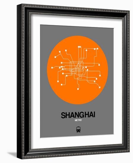 Shanghai Orange Subway Map-NaxArt-Framed Art Print