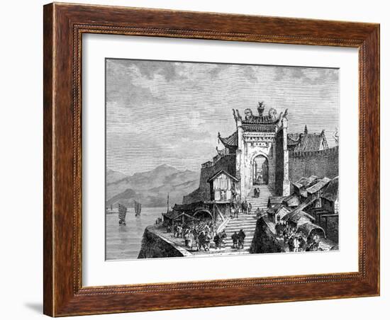 Shanghai Port, China, 19th Century-Weber-Framed Giclee Print