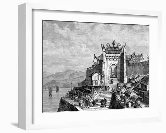 Shanghai Port, China, 19th Century-Weber-Framed Giclee Print