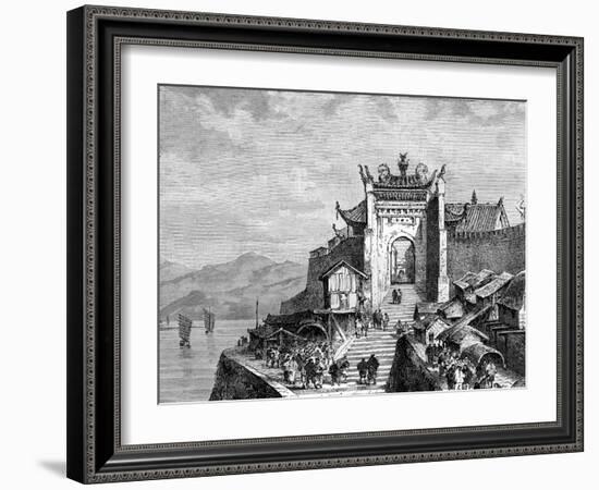 Shanghai Port, China, 19th Century-Weber-Framed Giclee Print