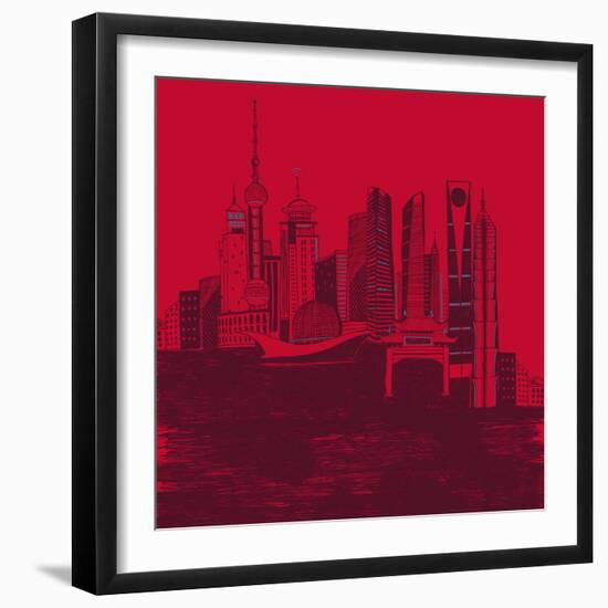 Shanghai Scribble-null-Framed Giclee Print