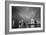 Shanghai Skyline At Night In Black And White-Songquan Deng-Framed Art Print