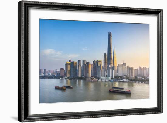 Shanghai Tower and the Pudong Skyline across the Huangpu River, Shanghai, China-Jon Arnold-Framed Photographic Print