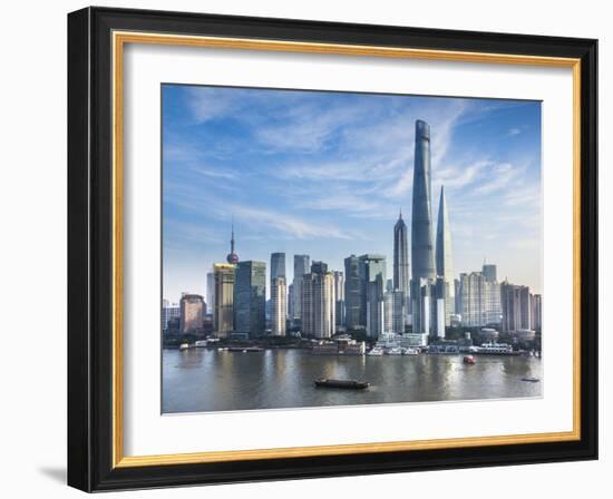 Shanghai Tower and the Pudong Skyline across the Huangpu River, Shanghai, China-Jon Arnold-Framed Photographic Print