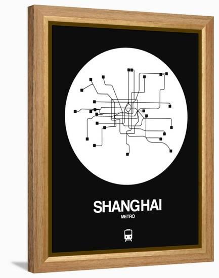 Shanghai White Subway Map-NaxArt-Framed Stretched Canvas