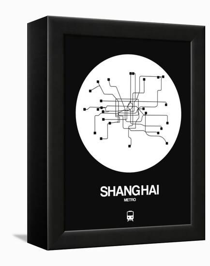 Shanghai White Subway Map-NaxArt-Framed Stretched Canvas