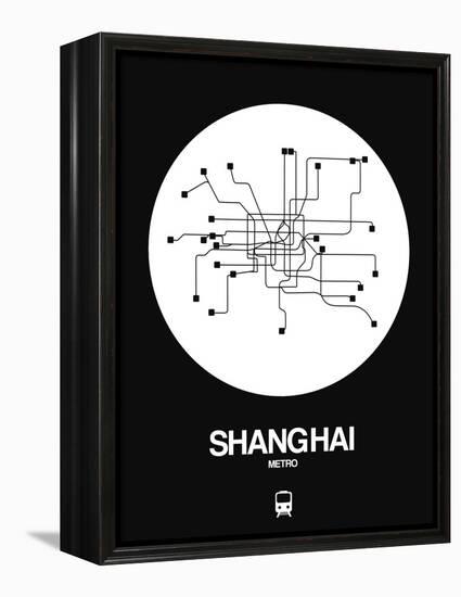 Shanghai White Subway Map-NaxArt-Framed Stretched Canvas