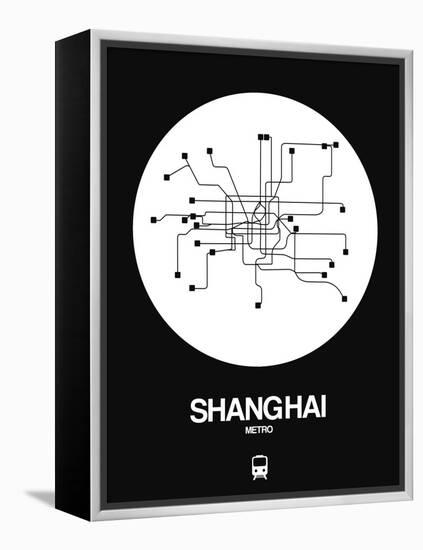 Shanghai White Subway Map-NaxArt-Framed Stretched Canvas