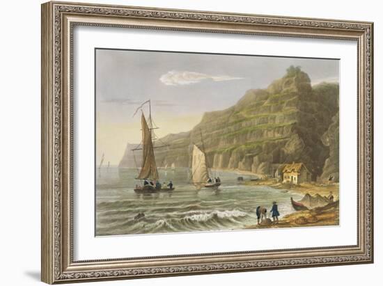 Shanklin Bay, from 'The Isle of Wight Illustrated, in a Series of Coloured Views'-Frederick Calvert-Framed Giclee Print